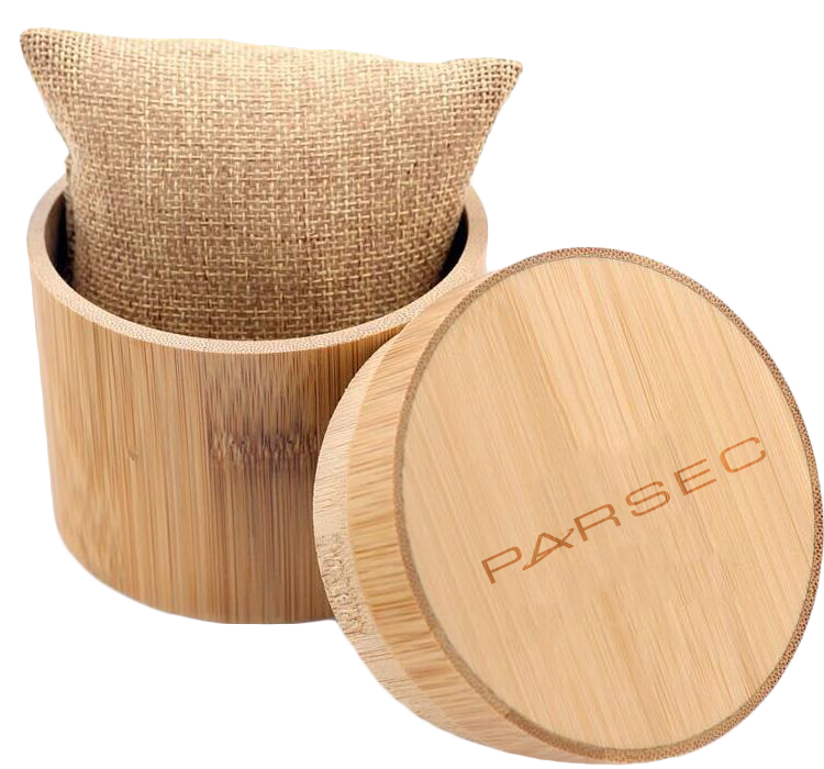 Parsec Watches Wooden watch round bamboo case